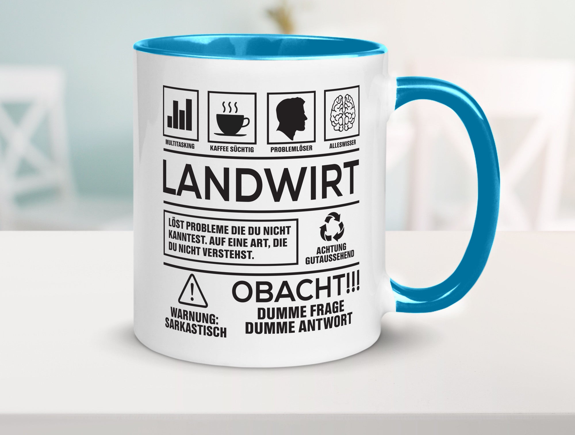 Achtung Probleme Landwirt | Bauer Landwirtschaft Geschenkidee Humor Tasse