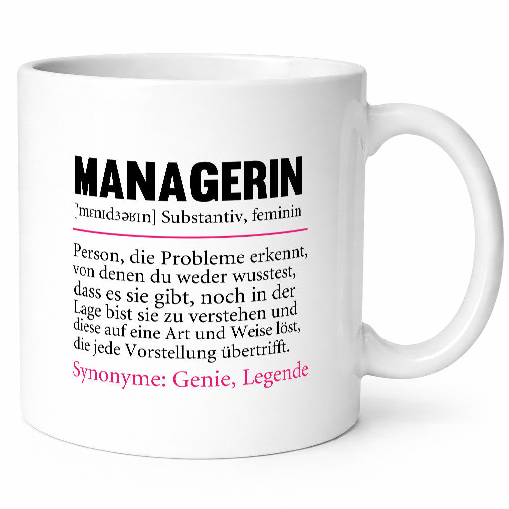 Managerin | Definition lustig Management Geschenkidee Humor Tasse