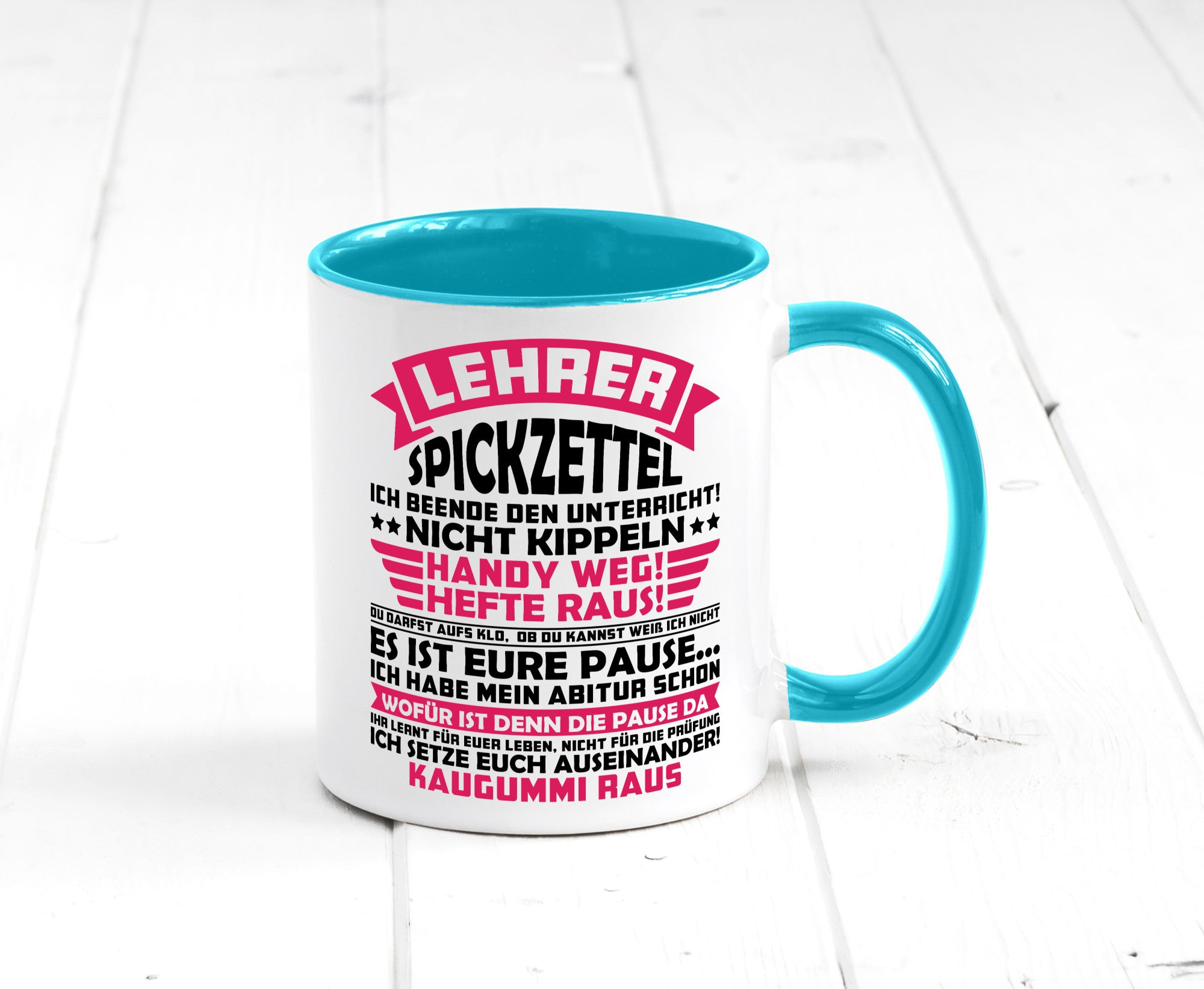 Lehrer Spickzettel | Beruf Tasse lustiger Spruch vl8 Geschenkidee Arbeit