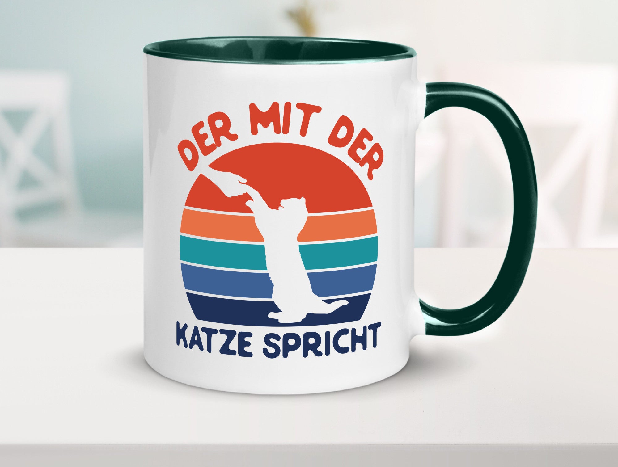 Der mit Katze Spricht | Katzenliebhaber Humor Tierliebhaber Geschenkidee Tasse