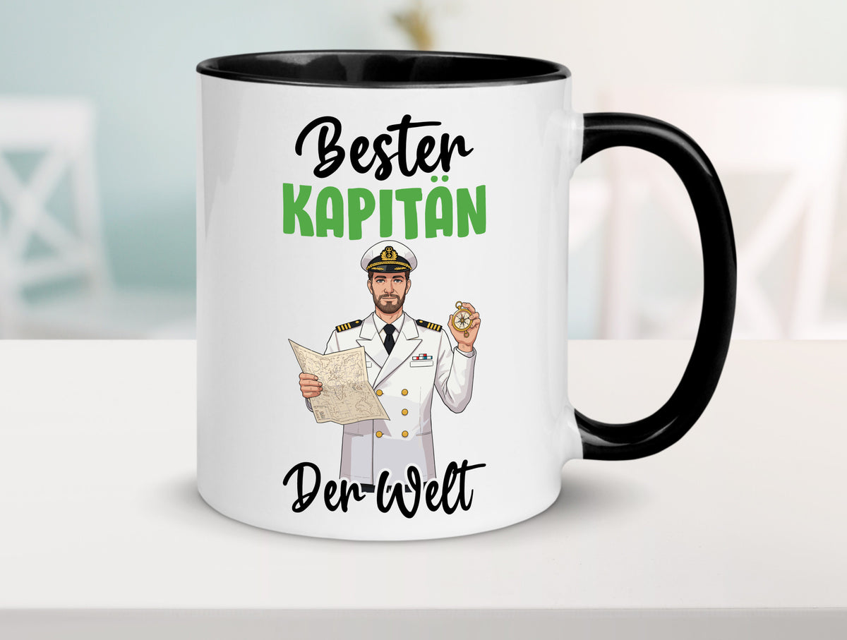 Bester Kapitän | Schiffskapitän Schiff v2 Geschenk Humor Geschenkidee lustiger Tasse