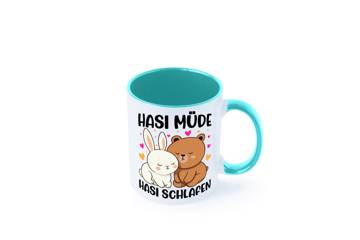 Hasi Müde | schlafen Kaninchen Häschen v2 lustiger Spruch Geschenk Humor Tasse