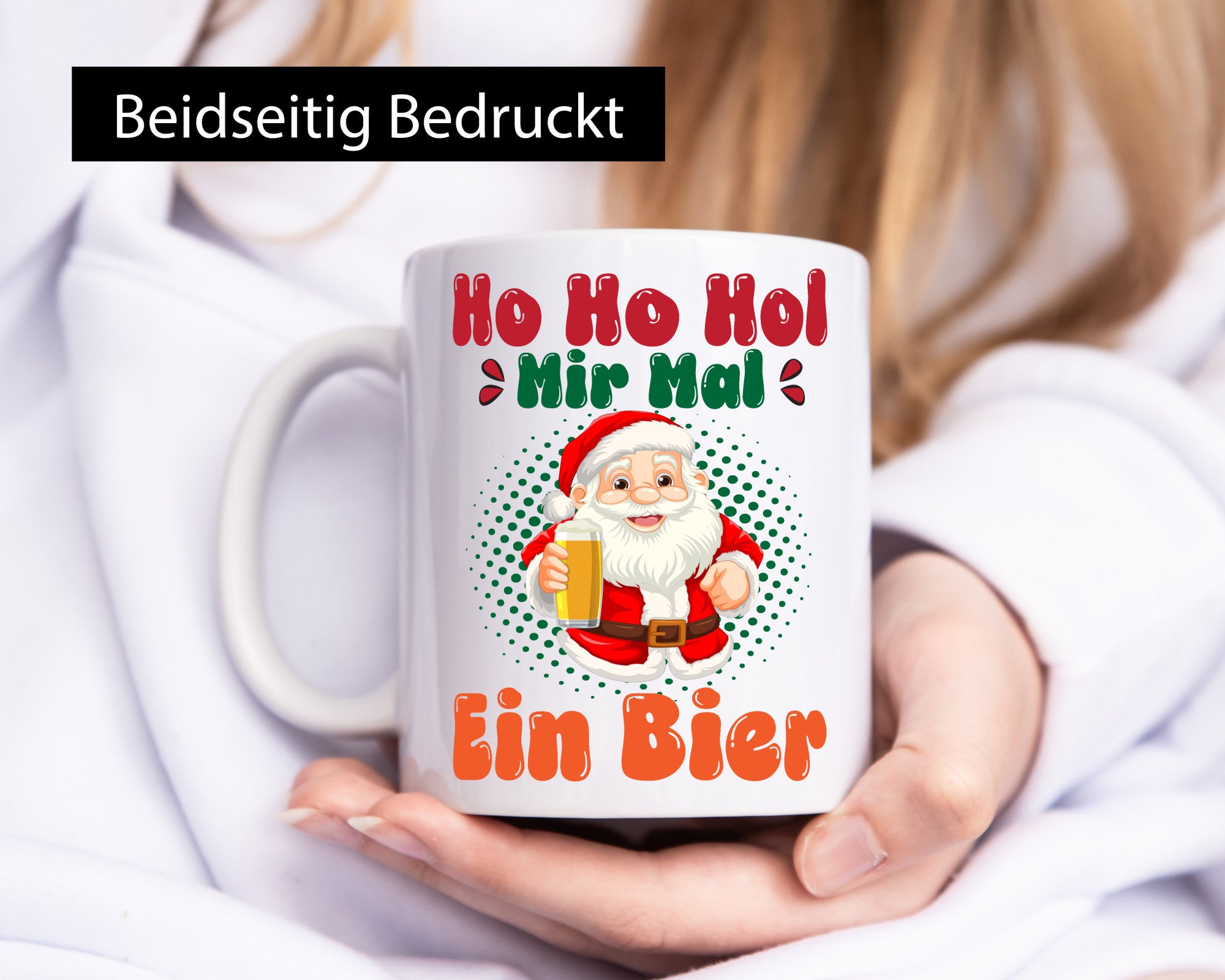 Ho mir mal ein Bier | Ugly Christmas Trinken v2 Geschenkidee Humor Tasse