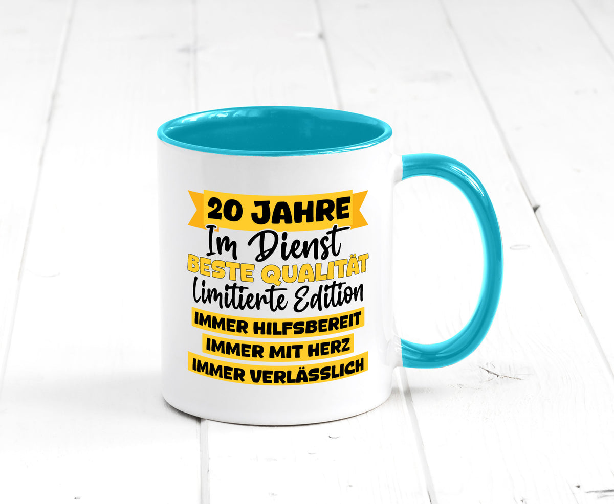 20 Jahre im Dienst | Jubiläum Arbeit v8 Geschenkidee Kollegen Büro Humor Tasse