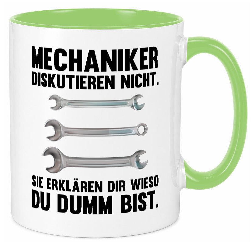 Mechaniker Diskutieren nicht sie erklären nur wieso Geschenkidee Tierliebhaber Tasse