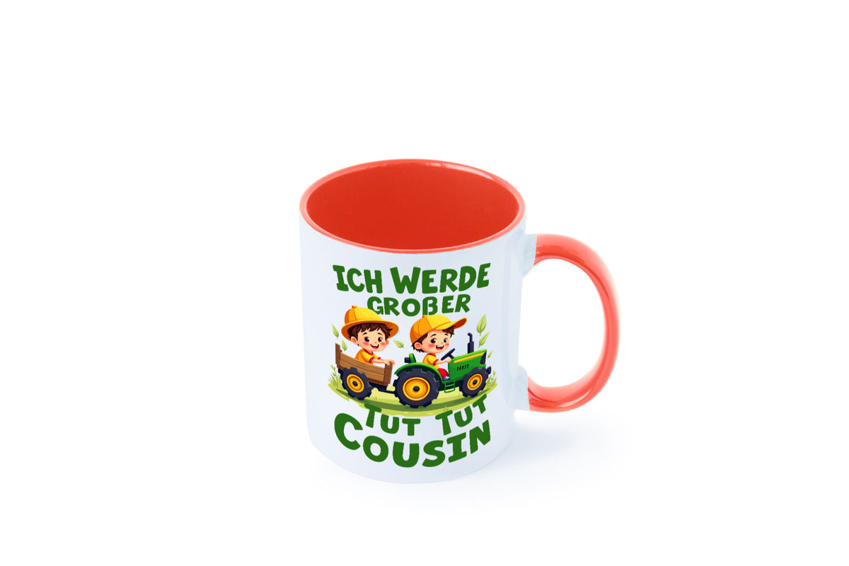 Ich werde Großer Cousin | Familie Bauer lustiger Spruch Geschenk Geschenkidee Tasse