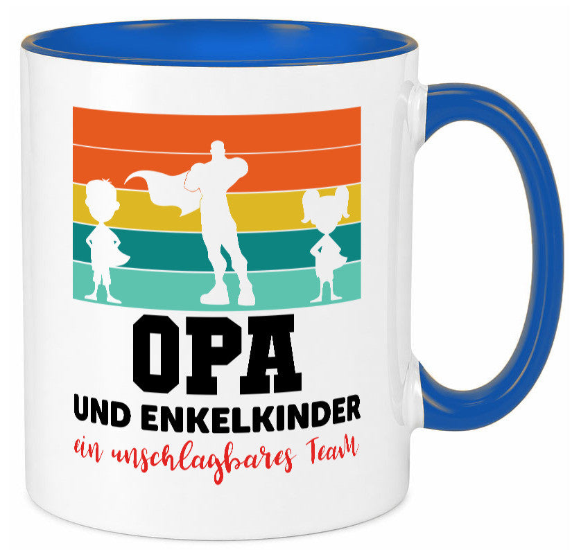 Opa und Enkelkinder ein unschlagbares Team Geschenkidee Familie Humor Tasse