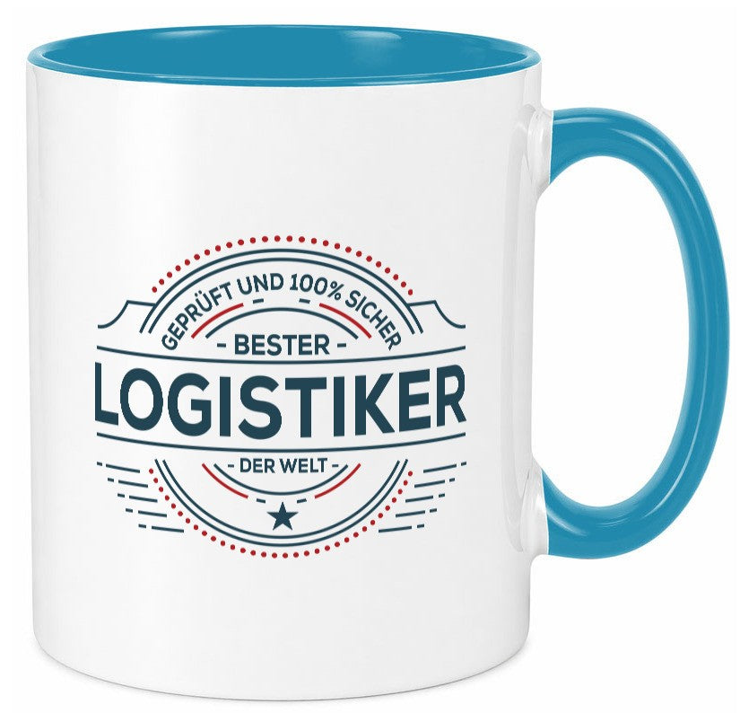 Geprüft und sicher: Logistiker | Beruf Logistik Humor Arbeit Kollegen Büro Tasse