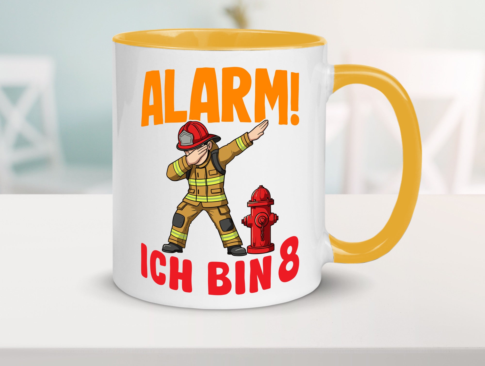 8. Geburtstag | 8 Jahre Feuerwehr Junge lustig Geschenkidee Geschenk Tasse