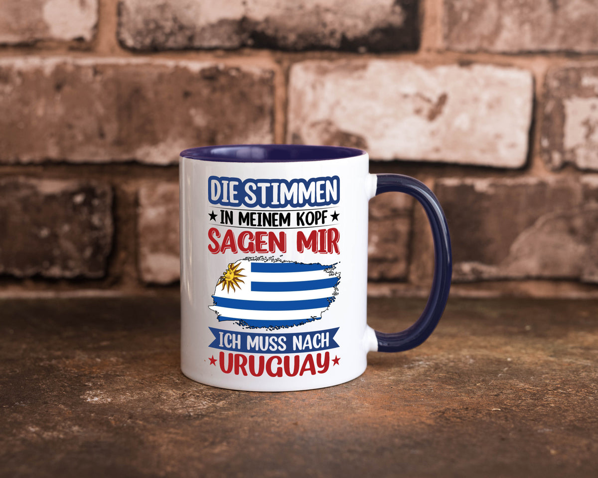 Uruguay | Urlaub Stimmen in meinem Kopf Traumland Geschenk Humor Geschenkidee Tasse