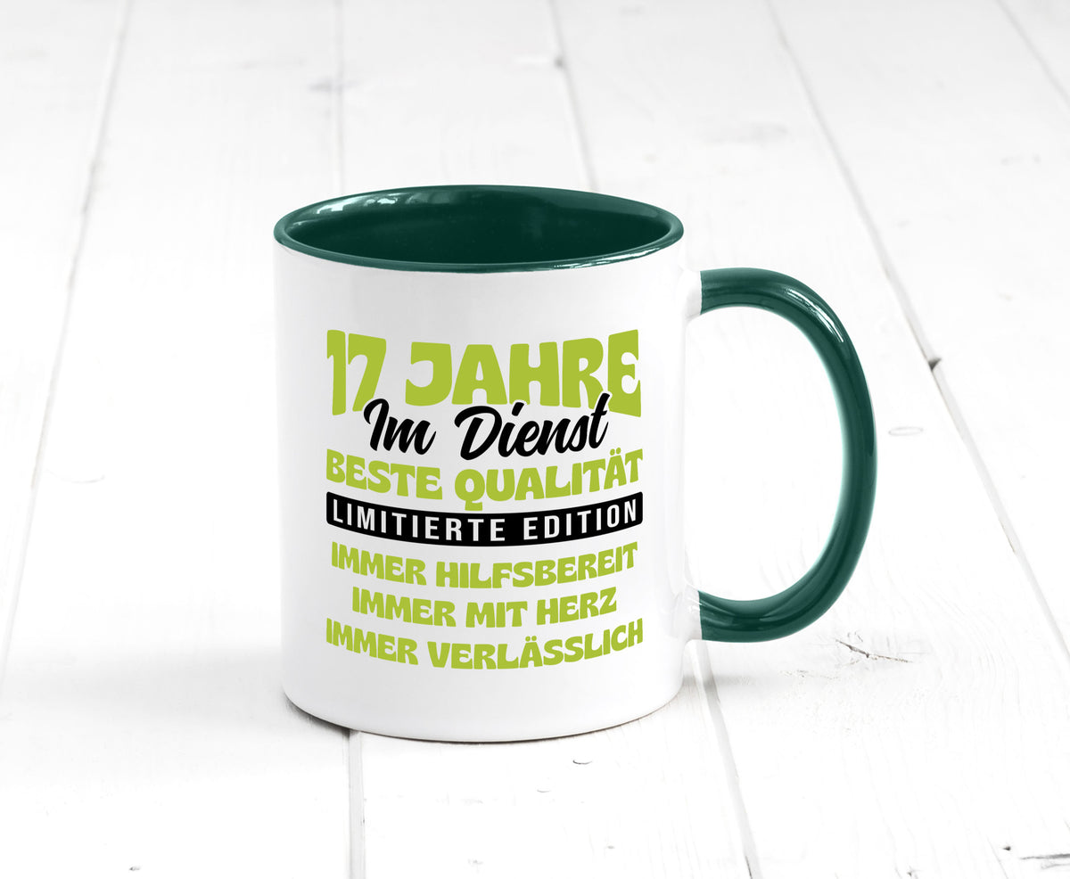 17 Jahre im Dienst | Jubiläum Arbeit v4 Geschenk Kollegen Büro lustiger Spruch Tasse