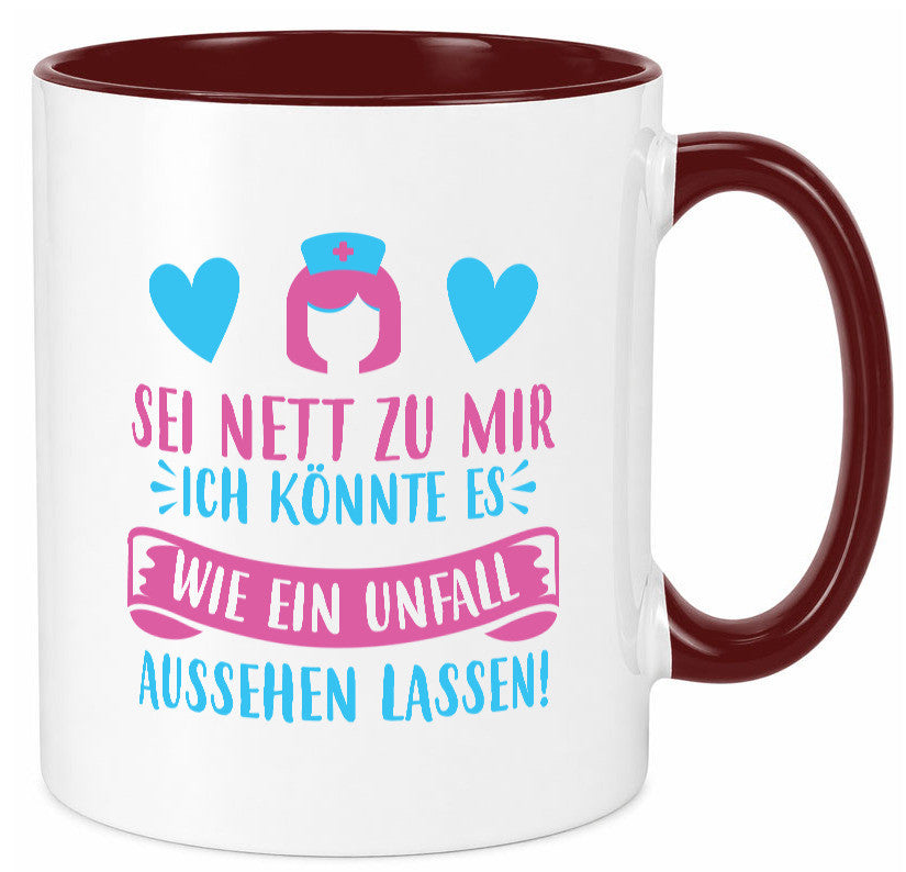 Sei nett, könnte wie ein Unfall aussehen | Kopf lustiger Spruch Geschenk Humor
