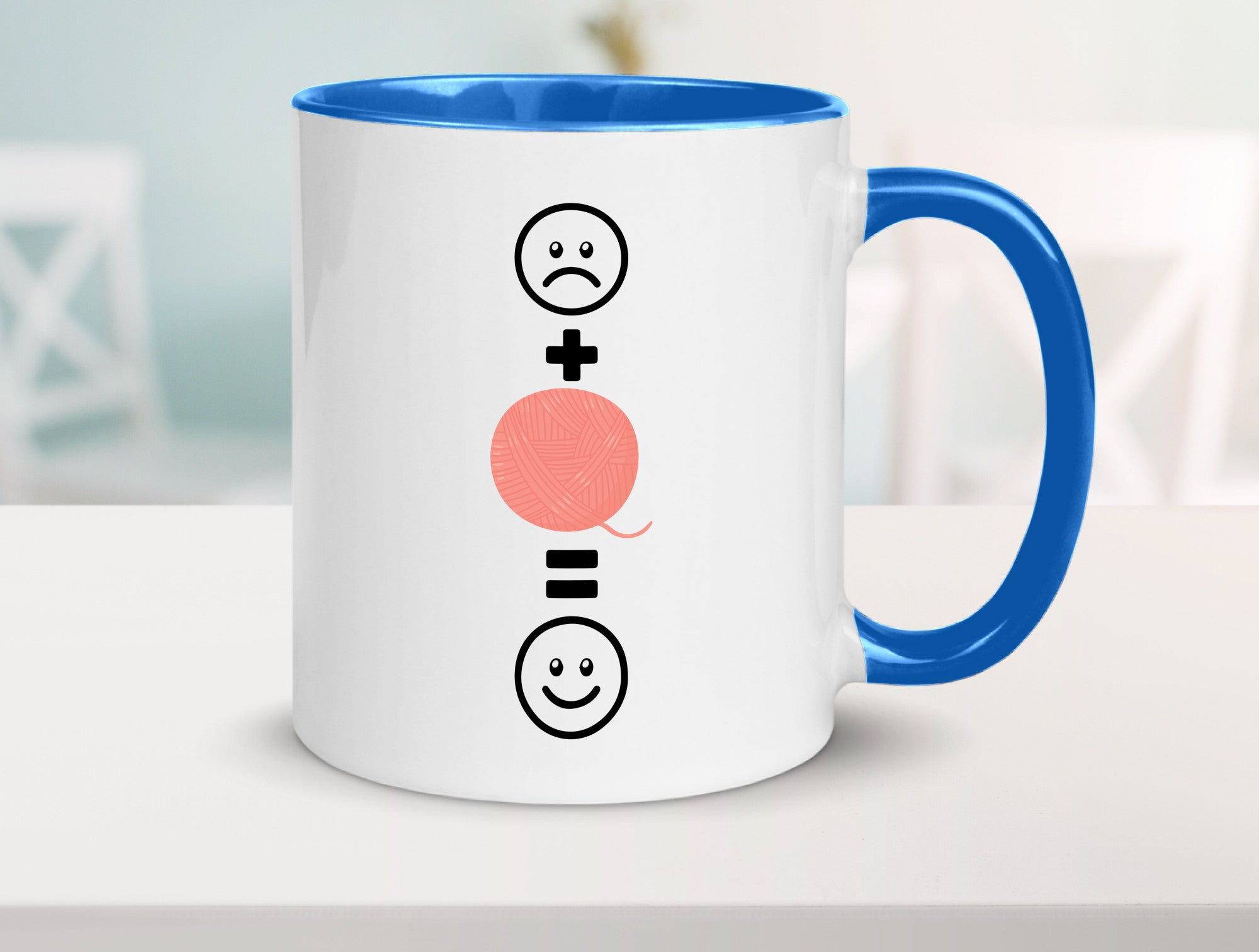 Wolle | Häkeln |Glücklich Geschenk Humor Geschenkidee lustiger Spruch Tasse
