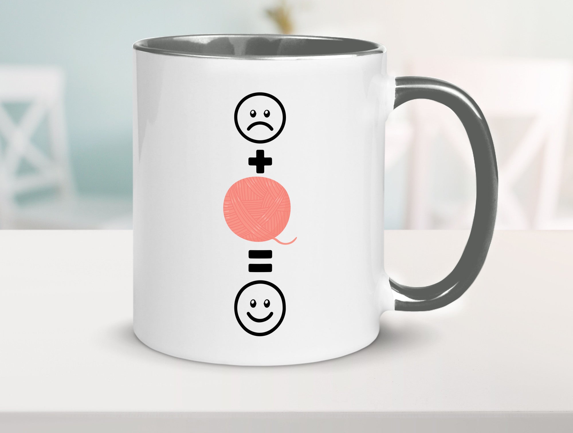 Wolle | Häkeln |Glücklich Geschenk Humor Geschenkidee lustiger Spruch Tasse