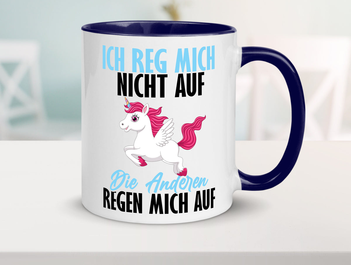 Ich reg mich nicht auf lustiger Spruch Geschenk Humor Geschenkidee Tasse