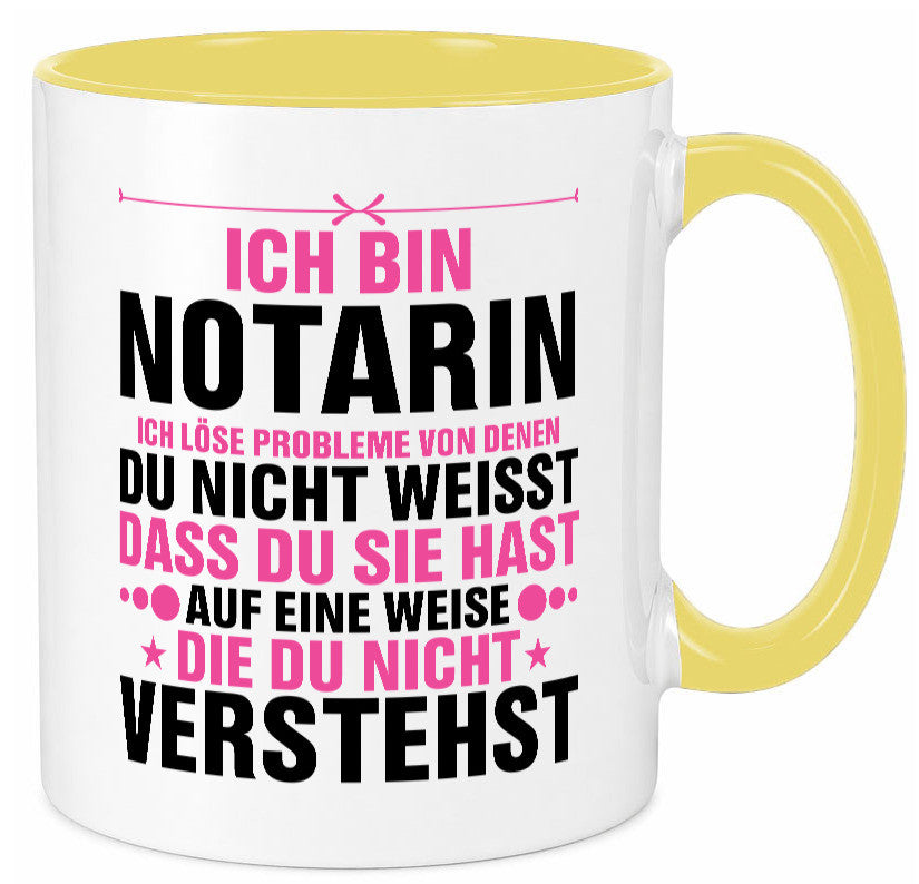 Löse Probleme: Notarin | Juristin v2 lustiger Spruch Geschenk Humor Tasse