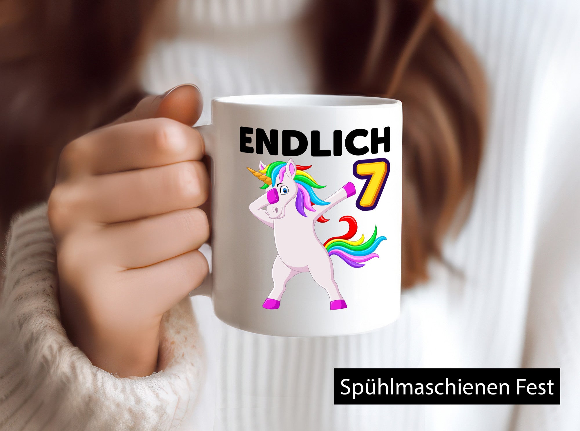 7. Geburtstag | endlich 7 Jahre Einhorn Mädchen lustiger Spruch Geschenk