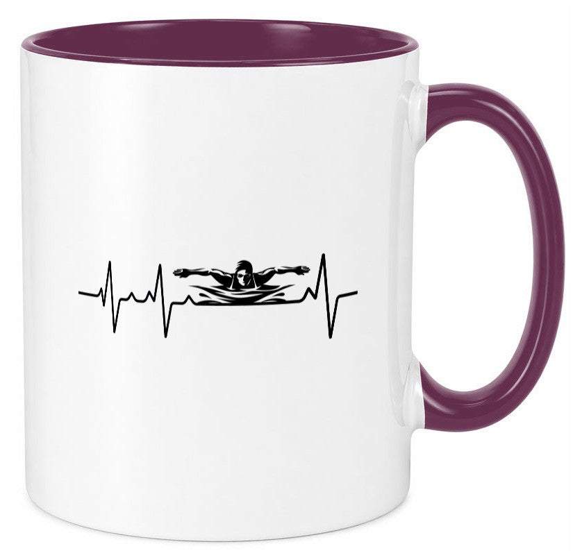 Schwimmer Herzschlag | Schwimmen Wasser Sport lustig Humor Geschenkidee Tasse