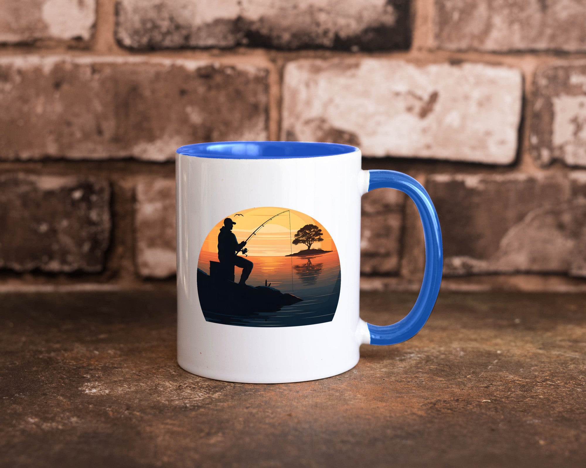 Angler | Sonnenuntergang Fischer Fische Angeln v2 Geschenk Humor Geschenkidee