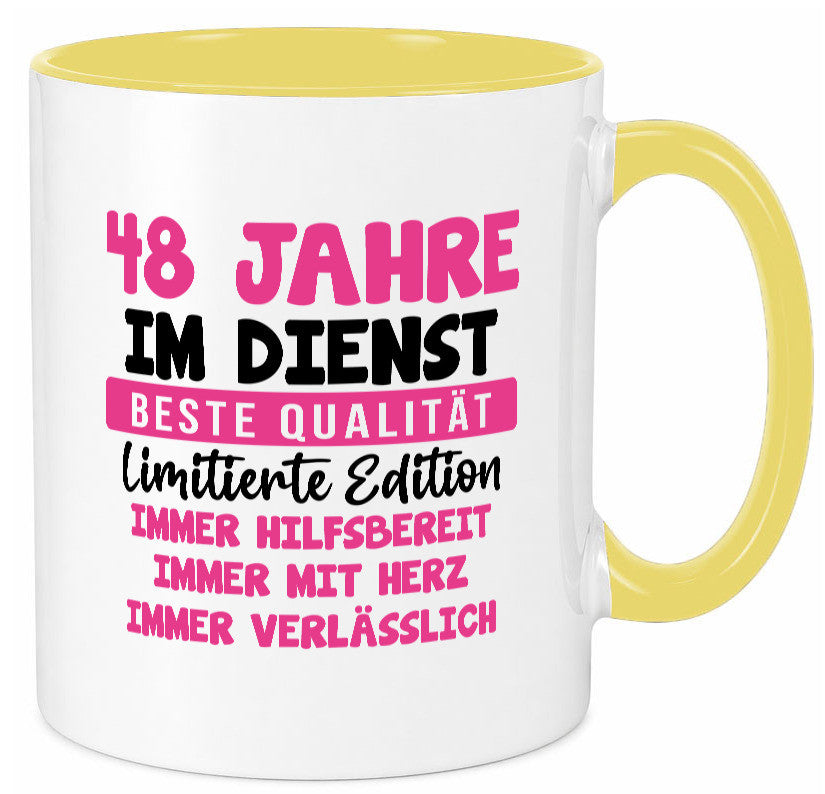 48 Jahre im Dienst | Jubiläum Arbeit v10 lustiger Spruch Geschenk Kollegen Büro Tasse
