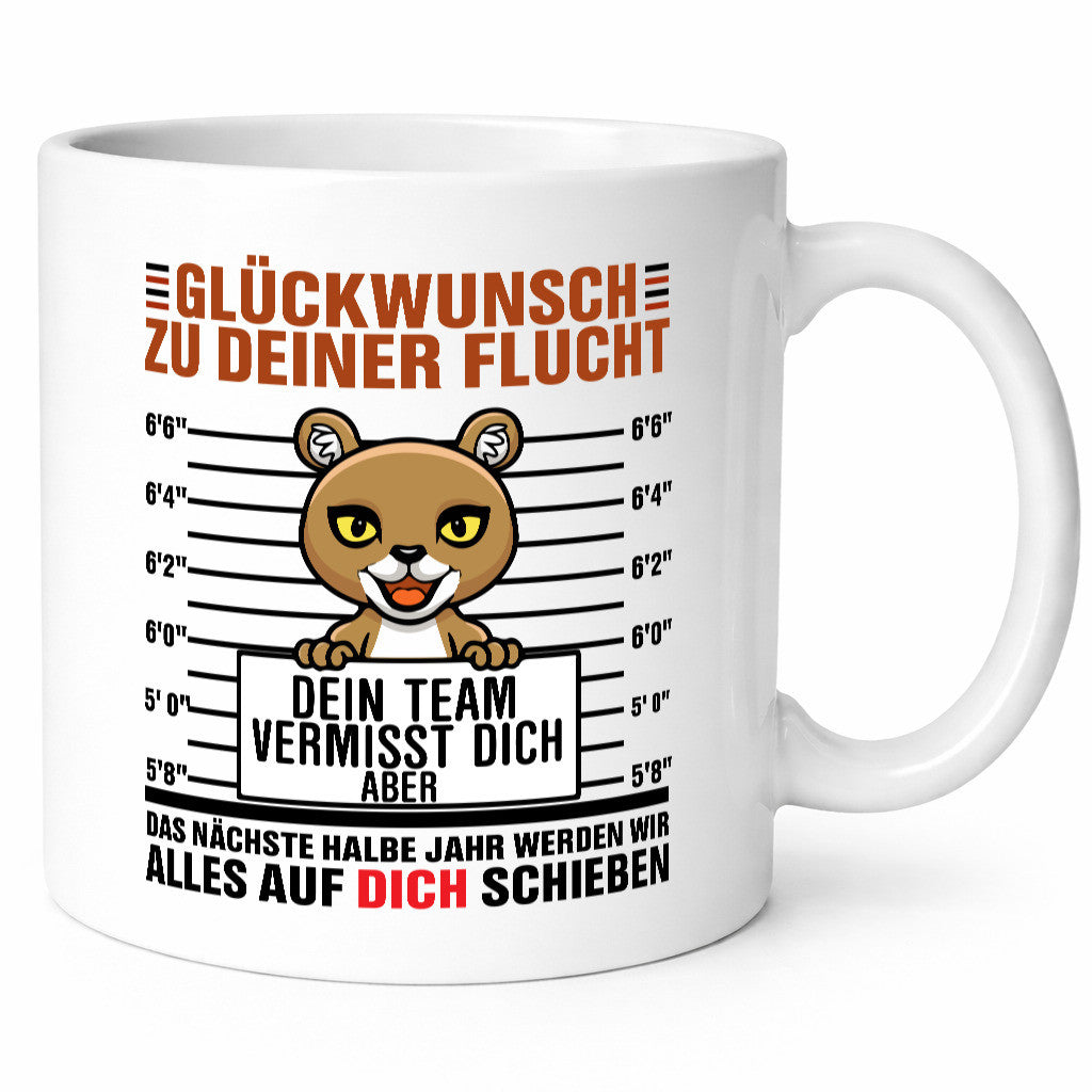 Glückwunsch zu deiner Flucht | Abschiedgeschenk v2 lustiger Spruch Geschenk
