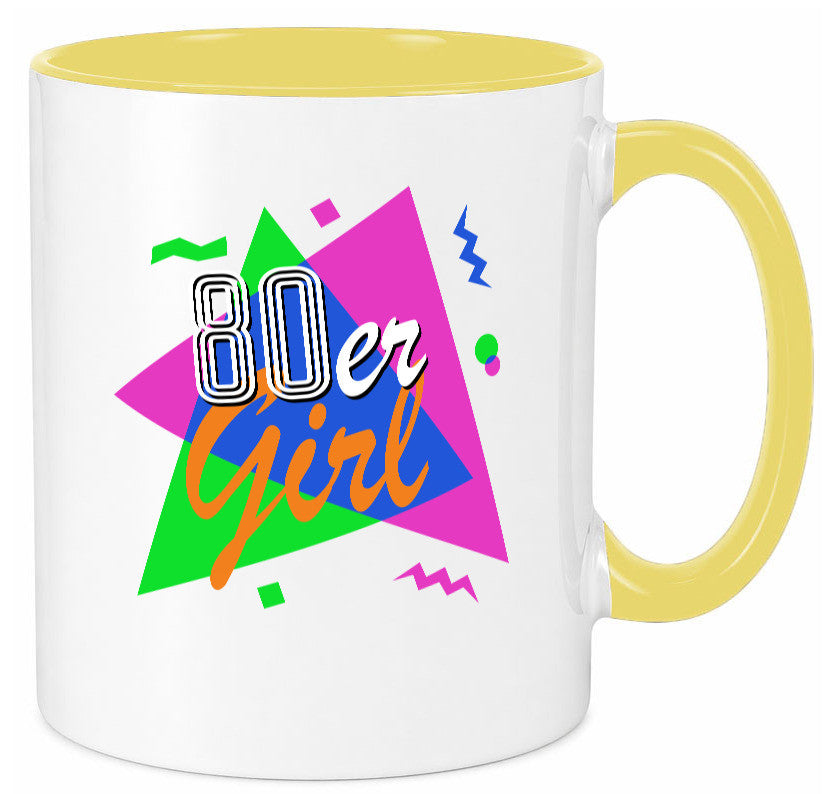 80er Girl - Jahre bunt + verrückt retro Humor Geschenkidee Tasse