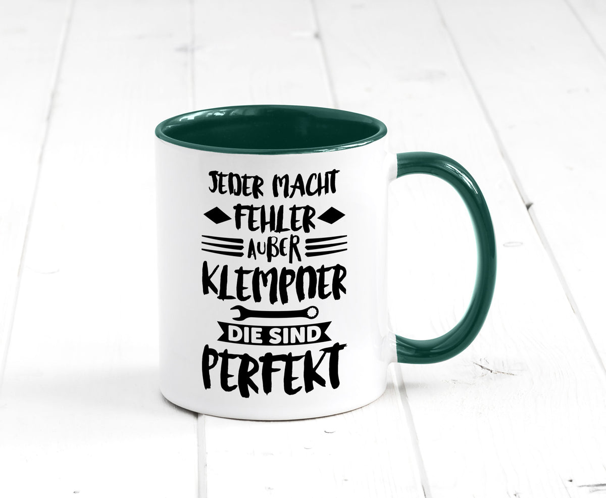 Jeder macht fehler nur Klempner sind Perfekt Humor Geschenkidee Tasse