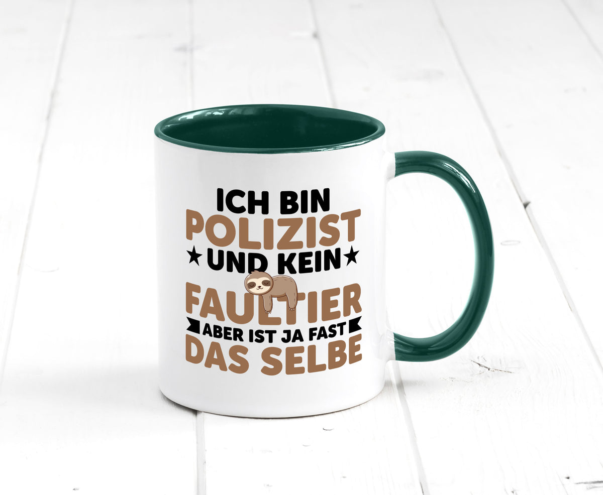 Ich bin kein Faultier: Polizist | Polizei v2 lustig Tierliebhaber Humor Tasse