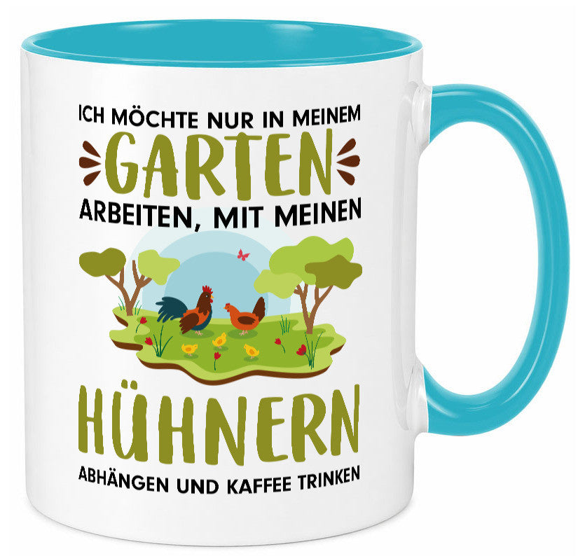Garten Hühner | Gartenarbeit Tasse Bauernhof Spruch lustiger Geschenk Arbeit