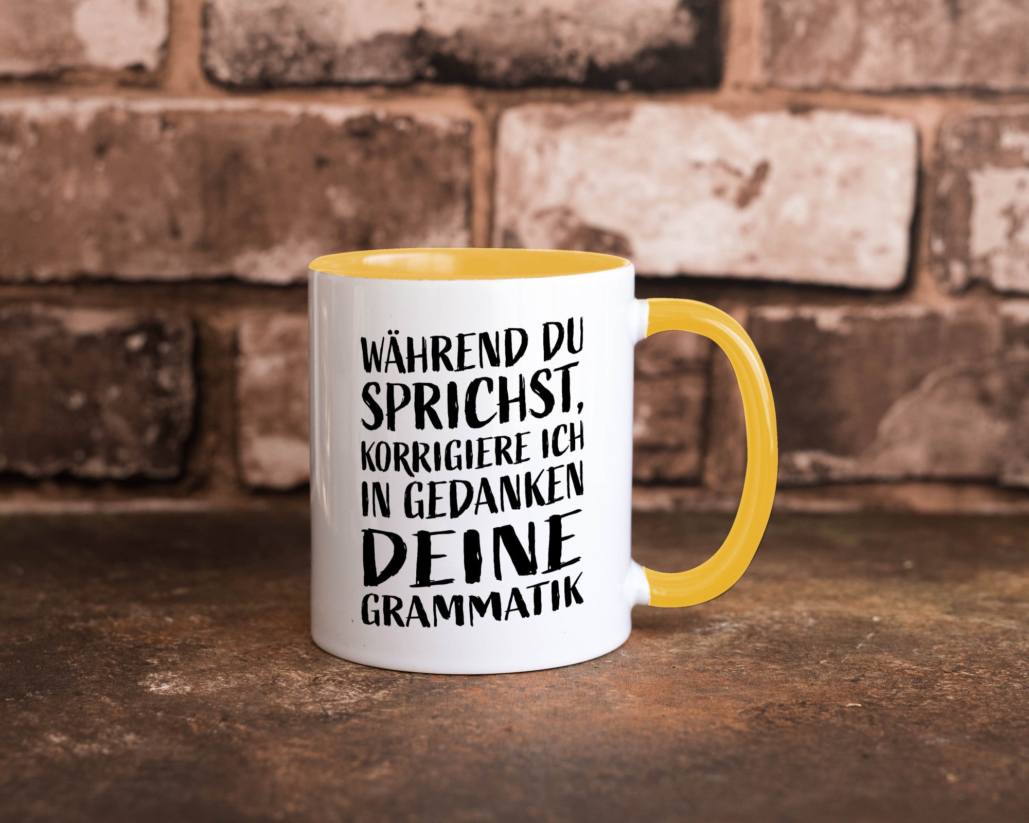 Während du sprichst, Grammatik korrigieren lustiger Spruch Geschenk Humor