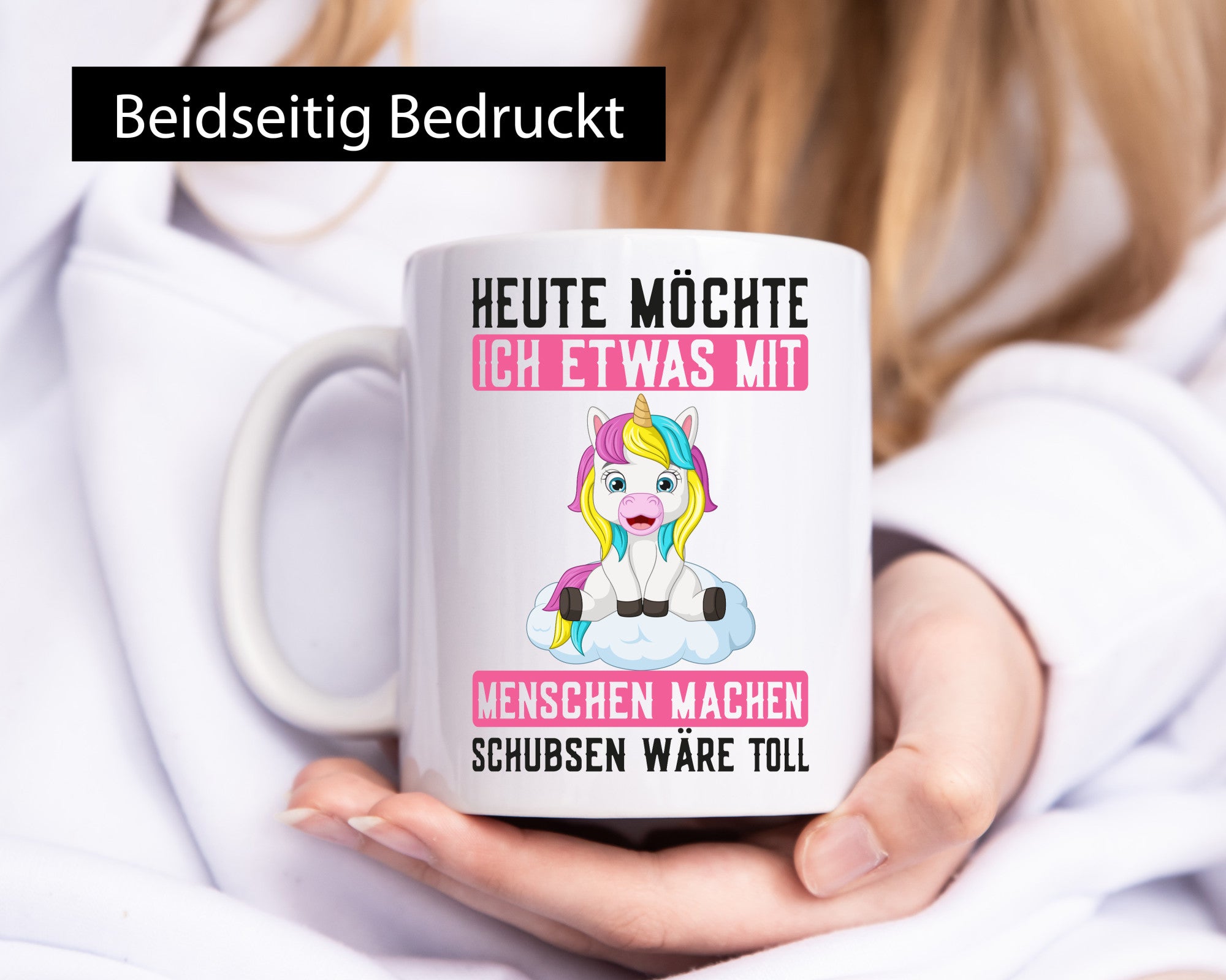 Mit Menschen machen | Schubsen Einhorn Nerv mich ned lustig Humor Geschenkidee