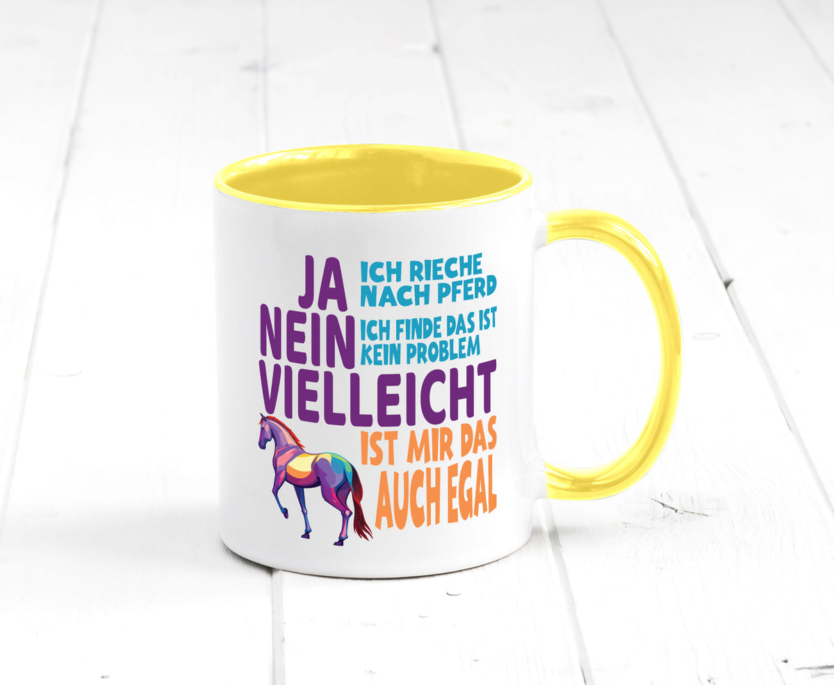 Ja ich Rieche nach Pferd | Reiten Pferdestall lustiger Spruch Geschenk Humor Tasse