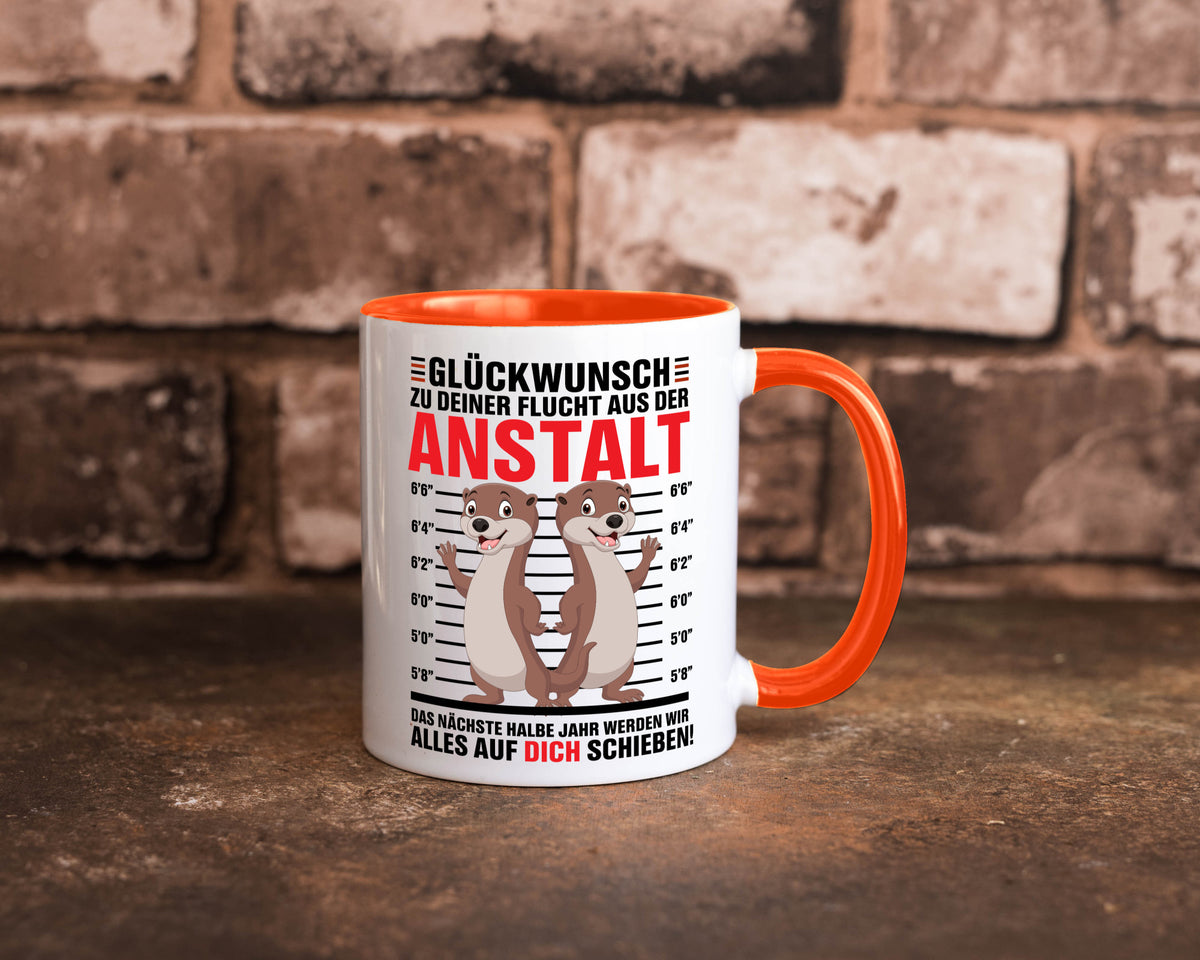 Glückwunch zur Flucht | Jobwechsel Arbeitskollegen Geschenk Arbeit Kollegen Tasse