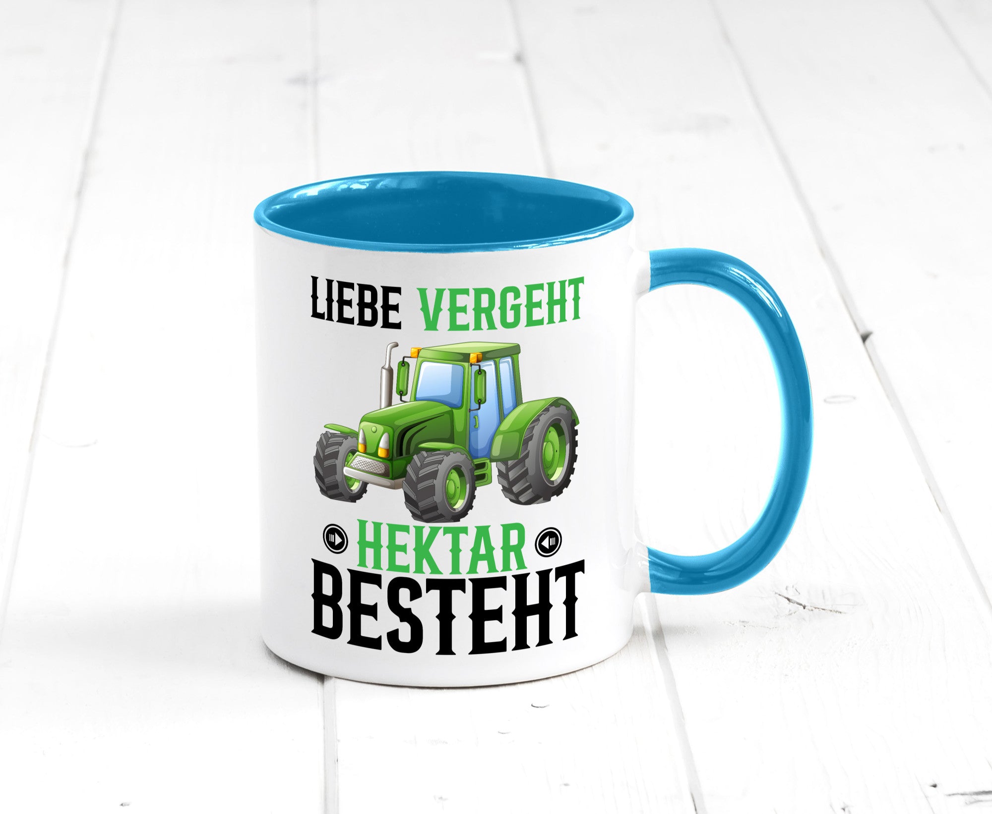 Liebe vergeht Hektar besteht | Traktor Bauer landwirt Humor Geschenkidee Tasse