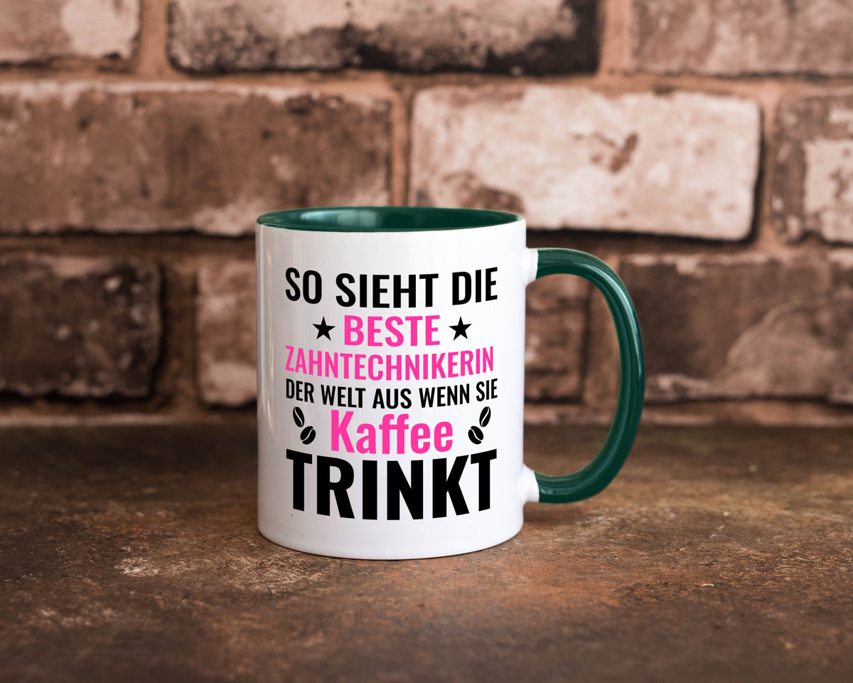 Kaffee trinkt: Zahntechnikerin | Zahnmedizin lustiger Spruch Geschenk Humor Tasse