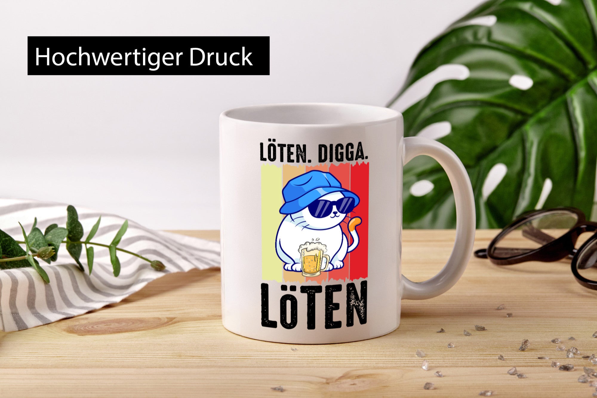 Löten Digga | Katze mit Bier Bierkatze Geschenk Tierliebhaber Humor lustiger
