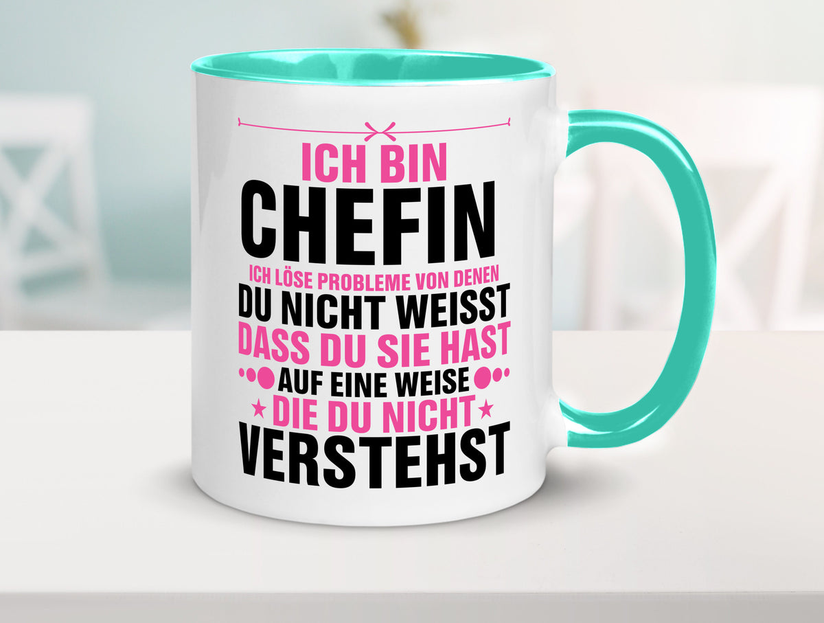 Löse Probleme: Chefin | Führungskraft Vorgesetzte lustiger Spruch Geschenk Tasse
