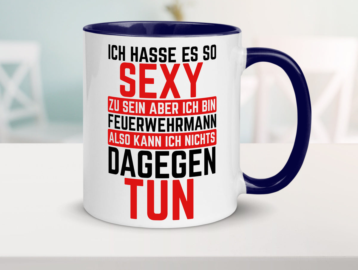 Sexy Feuerwehrmann | Helden Flammen Brandeinsatz lustig Humor Geschenkidee Tasse