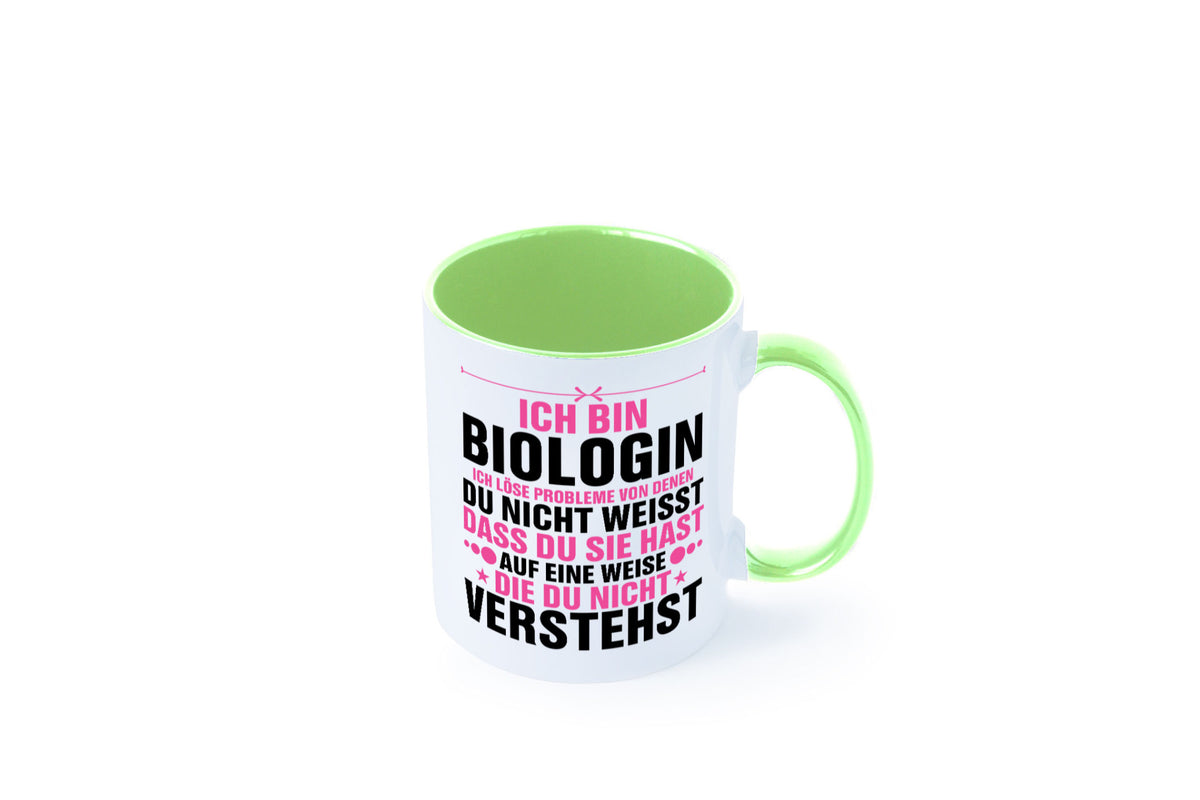 Löse Probleme: Biologin | Biologie Naturforscherin lustig Humor Geschenkidee Tasse