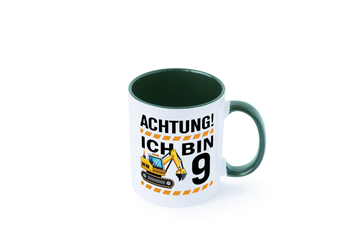 9 Geburtstag Ich bin | Bagger Junge lustiger Spruch Geschenk Geschenkidee Tasse