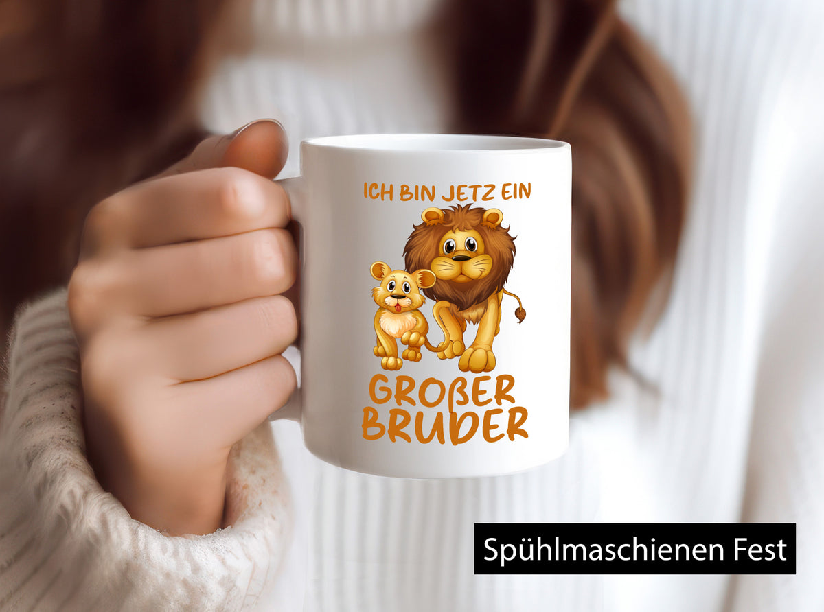 Ich bin jetzt ein großer Bruder | Löwen Humor Geschenkidee Tasse