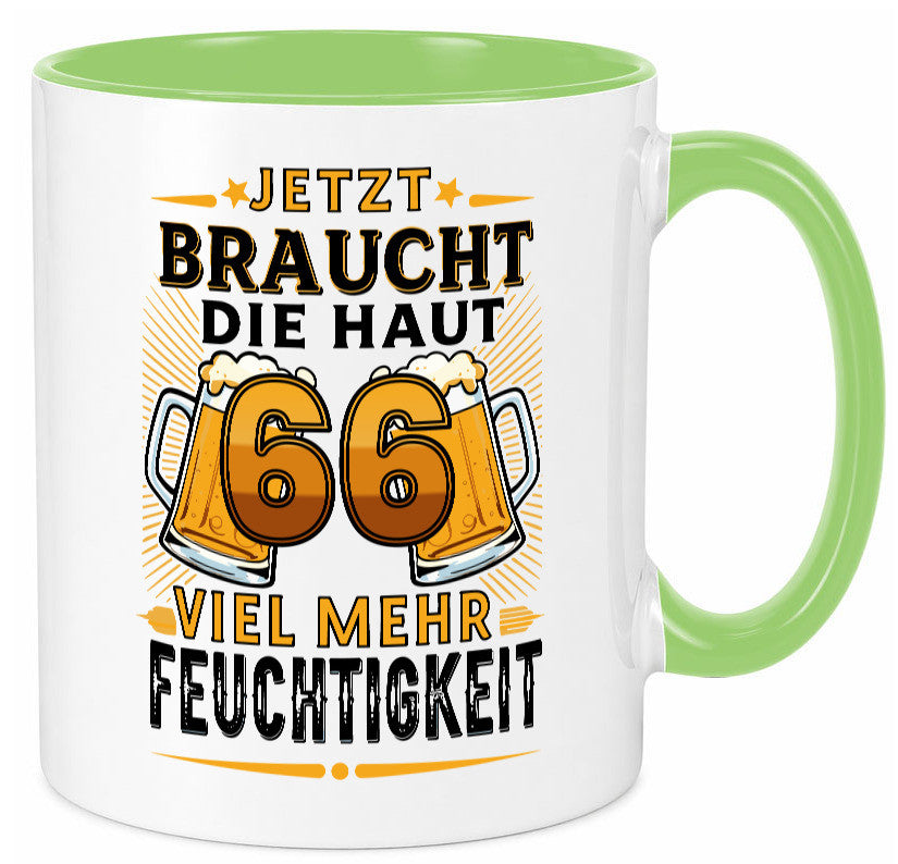 66 braucht die haut mehr Feuchtigkeit | 66. Geburtstag Humor Geschenkidee Tasse