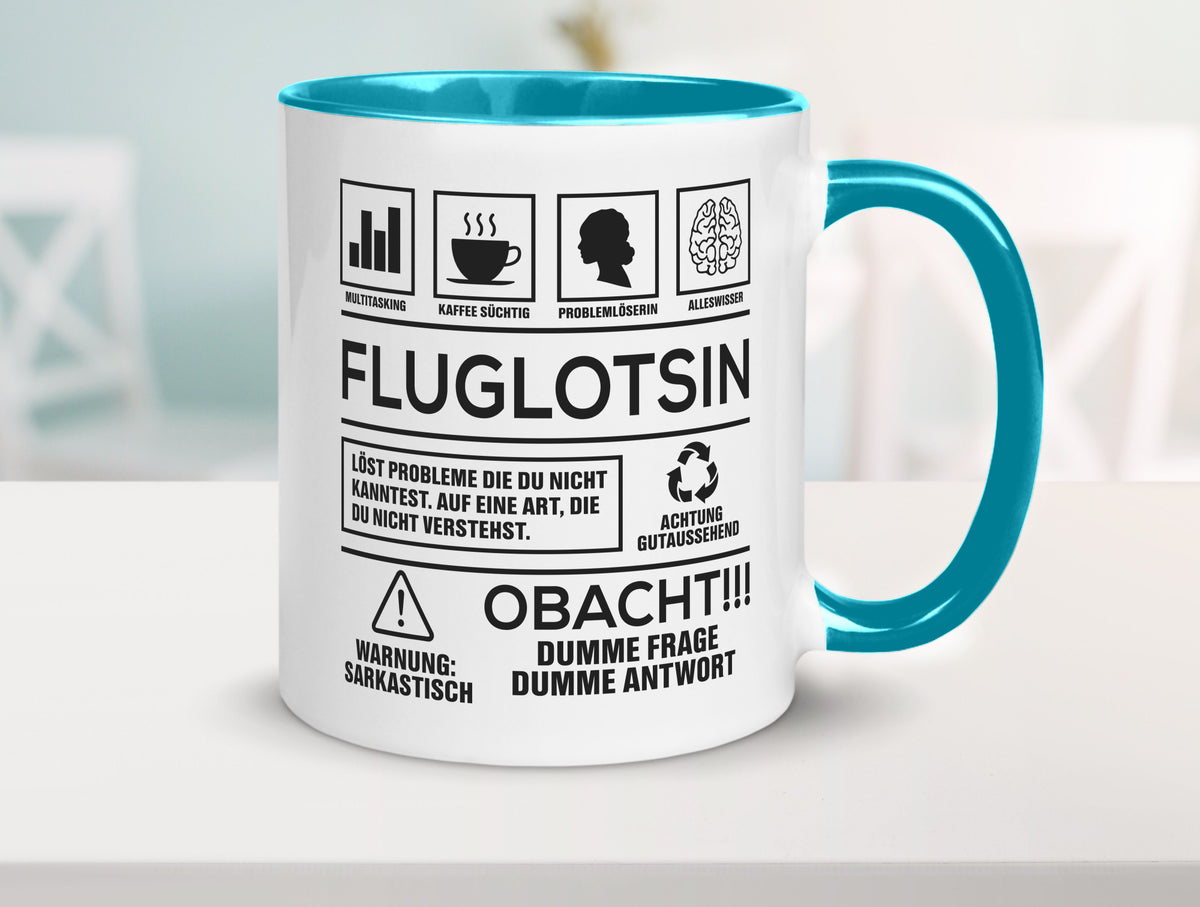 Achtung Probleme Fluglotsin | Flughafen Flugverkehr Geschenk Humor Geschenkidee Tasse