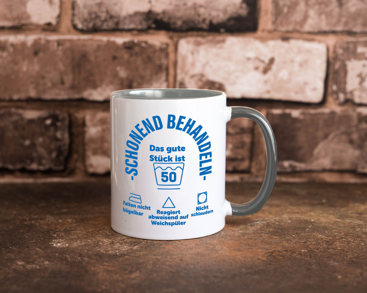 Schonend behandeln | 50 Geburtstag Humor Geschenkidee Tasse