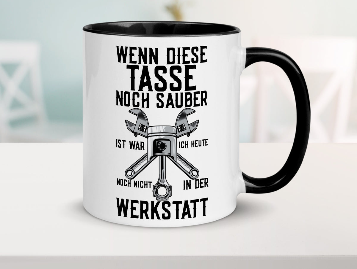 Werkstatt | KFZ Mechaniker Auto Werkzeug Zahnrad lustiger Spruch Geschenk Humor Tasse
