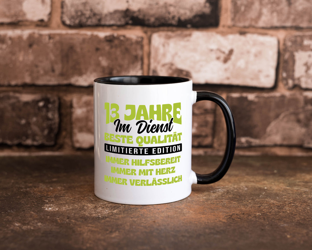 13 Jahre im Dienst | Jubiläum Arbeit v4 lustig Kollegen Büro Geschenk Tasse