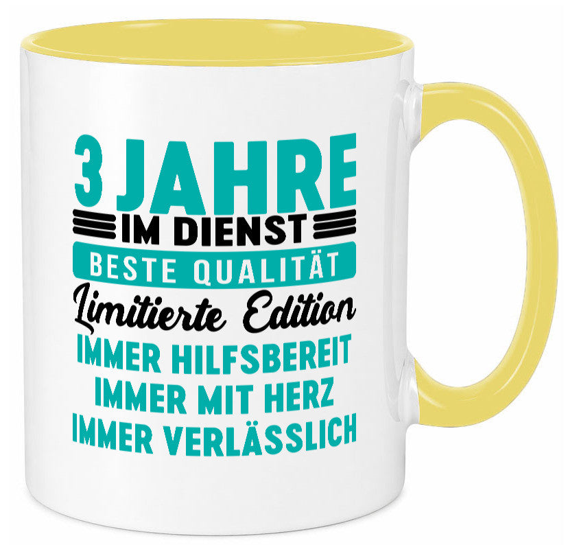 3 Jahre im Dienst | Jubiläum Arbeit v5 lustig Kollegen Büro Geschenk Tasse