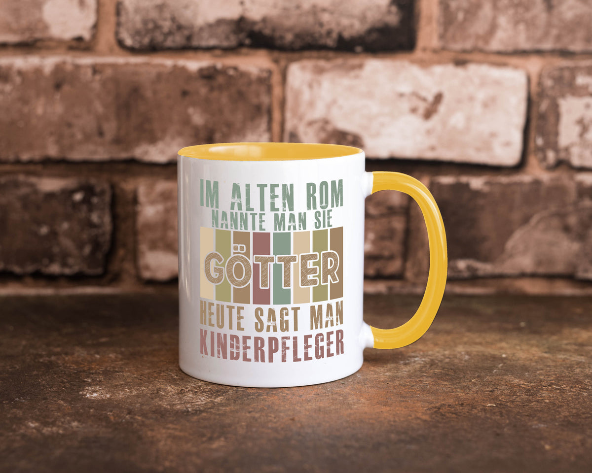 Heute sagt man: Kinderpfleger | Pfleger Kinder lustig Humor Geschenkidee Tasse