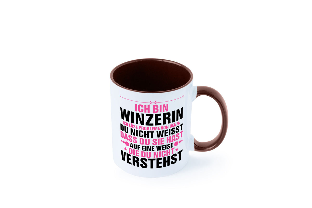 Löse Probleme: Winzerin | Weinbauer Wein Humor Geschenkidee Tasse