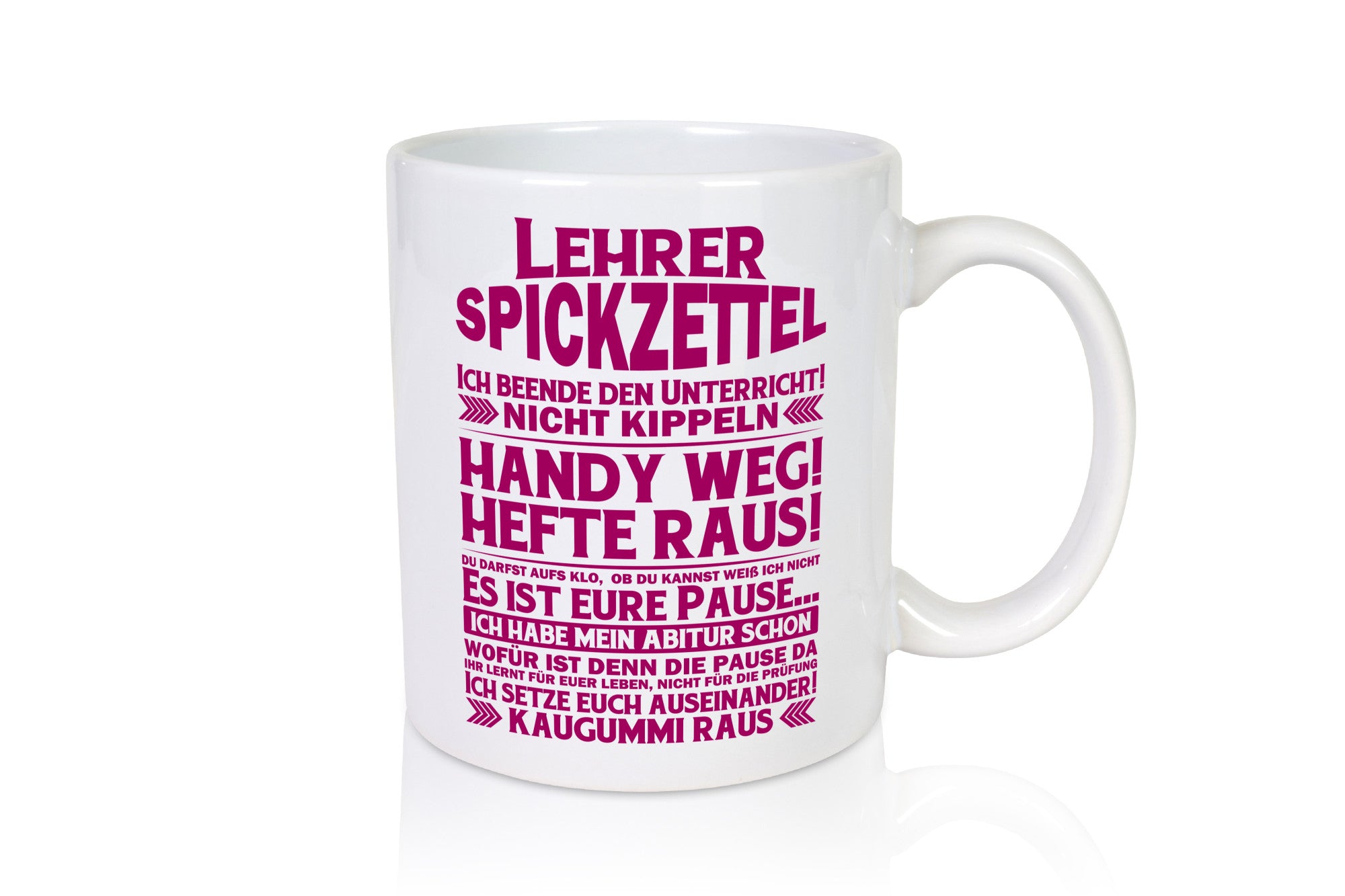Lehrer Spickzettel | Beruf Tasse lustiger Spruch vl7 lustig Arbeit Kollegen
